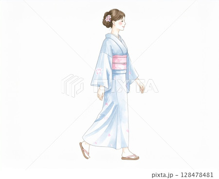 浴衣の女性 128478481