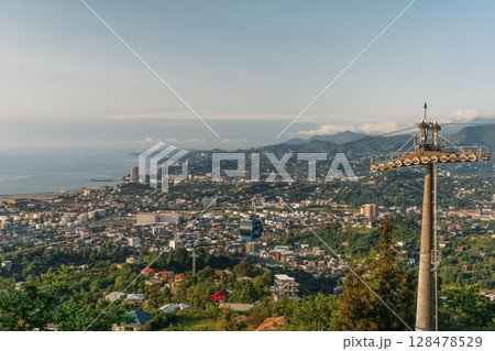 Evening View of Batumi from the Cable Car 128478529