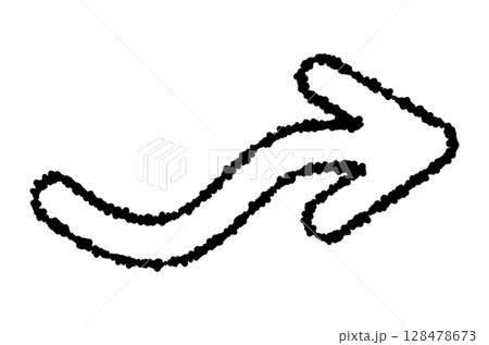 蛇行しているクレヨン画の黒い矢印アイコン 蛇行しているクレヨン画の黒い矢印アイコン 128478673