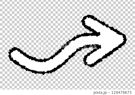 蛇行しているクレヨン画の黒い矢印アイコン 蛇行しているクレヨン画の黒い矢印アイコン 128478673