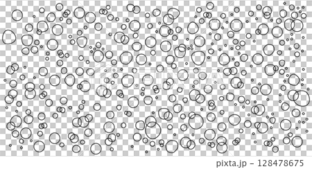 水中に気泡が浮かんでいるシンプルでさわやかな背景イラスト 128478675