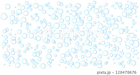 水中に気泡が浮かぶシンプルで爽やかな背景イラスト 128478676