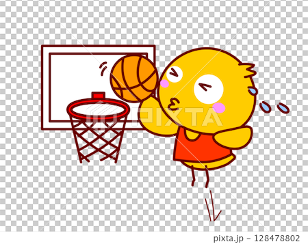 Chick playing basketball Chick playing basketball 128478802