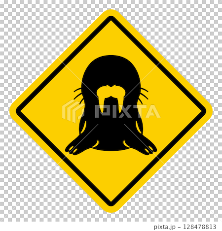 セイウチ注意の標識イラスト 128478813