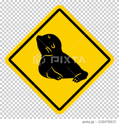 海獅警告標誌的插圖 海獅警告標誌的插圖 128478815