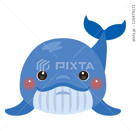 正面から見たクジラのイラスト 128479272