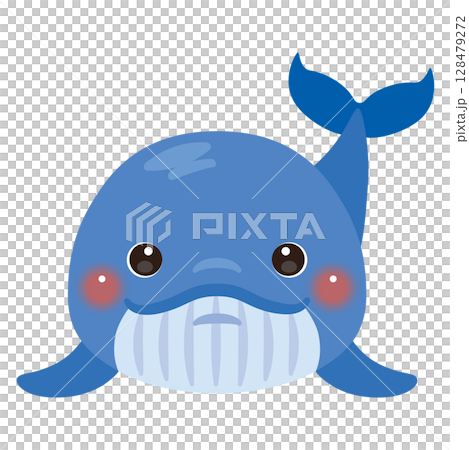 正面から見たクジラのイラスト 128479272