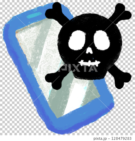 クレヨンタッチ スマートフォン 手描きイラスト クレヨンタッチ スマートフォン 手描きイラスト 128479283