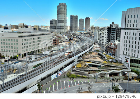 東京スカイツリータウンから曳舟駅 イーストコア曳舟二番館の風景 東京スカイツリータウンから曳舟駅 イーストコア曳舟二番館の風景 128479346