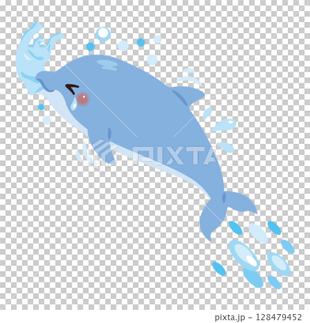 餌と間違えてゴミを食べるイルカ 128479452