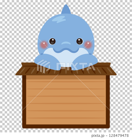 騎在木牌上的海豚人物插圖 128479478