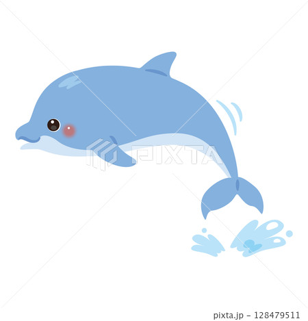 ジャンプするイルカのイラスト 128479511