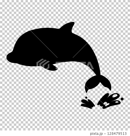 ジャンプするイルカのシルエット 128479513