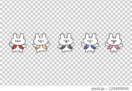 かわいいうさぎのイラスト 128480040