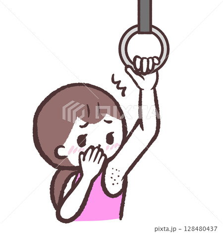 脱毛跡が気になる女性のイラスト 128480437