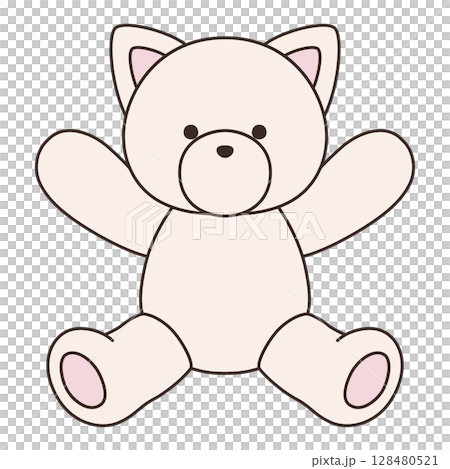 Vector illustration of a cute stuffed cat. Cat, icon, animal 128480521