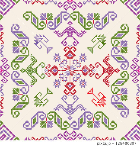 Mexican Teenek embroidery pattern 50 128480807