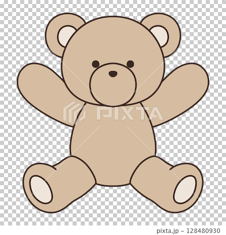 Vector illustration of a cute teddy bear. Bear, icon, sitting, teddy bear 128480930