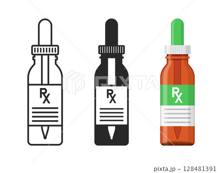 Pill icon set collection in flat style. Drug vector illustration on isolated background. Medicine pharmacy sign business concept. 128481391