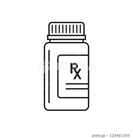 Pill icon in flat style. Drug vector illustration on isolated background. Medicine pharmacy sign business concept. Pill icon in flat style. Drug vector illustration on isolated background. Medicine pharmacy sign business concept. 128481393