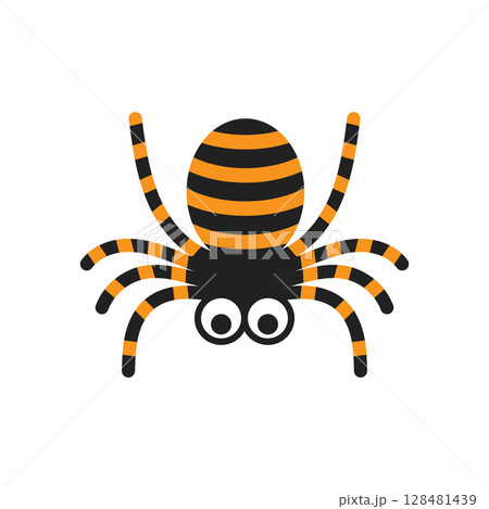 Spider icon in flat style. Tarantula insect vector illustration on isolated background. Wildlife sign business concept. 128481439
