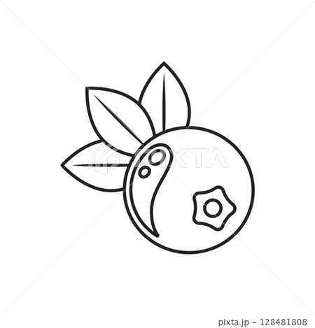 Blueberry fruit icon in flat style. Bilberry vector illustration on isolated background. Sweet berry sign business concept. Blueberry fruit icon in flat style. Bilberry vector illustration on isolated background. Sweet berry sign business concept. 128481808