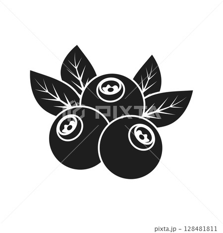 Blueberry fruit icon in flat style. Bilberry vector illustration on isolated background. Sweet berry sign business concept. Blueberry fruit icon in flat style. Bilberry vector illustration on isolated background. Sweet berry sign business concept. 128481811