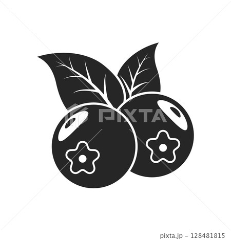 Blueberry fruit icon in flat style. Bilberry vector illustration on isolated background. Sweet berry sign business concept. 128481815