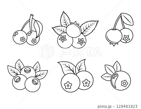 Blueberry fruit icon in flat style. Bilberry vector illustration on isolated background. Sweet berry sign business concept. 128481823