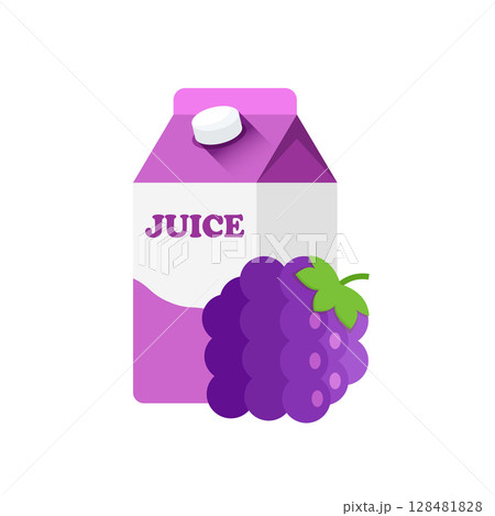 Grape juice icon in flat style. Grapefruit drink vector illustration on isolated background. Healthy cocktail sign business concept. Grape juice icon in flat style. Grapefruit drink vector illustration on isolated background. Healthy cocktail sign business concept. 128481828
