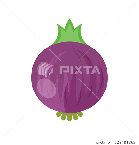 Onion icon in flat style. Organic vegetable vector illustration on isolated background. Healthy food sign business concept. Onion icon in flat style. Organic vegetable vector illustration on isolated background. Healthy food sign business concept. 128481865