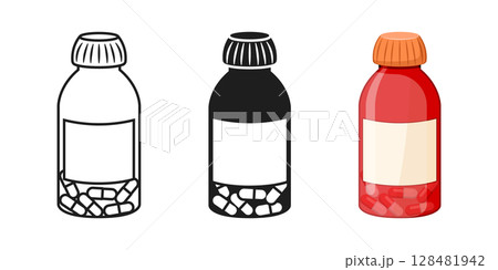 Pill icon set collection in flat style. Drug vector illustration on isolated background. Medicine pharmacy sign business concept. Pill icon set collection in flat style. Drug vector illustration on isolated background. Medicine pharmacy sign business concept. 128481942