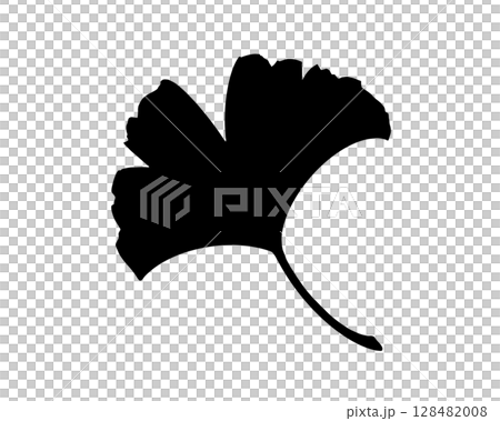 銀杏葉剪影圖 128482008