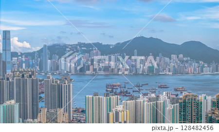 July 12 2025 Cityscape of Kowloon Peninsula, Hong Kong Skyline 128482456