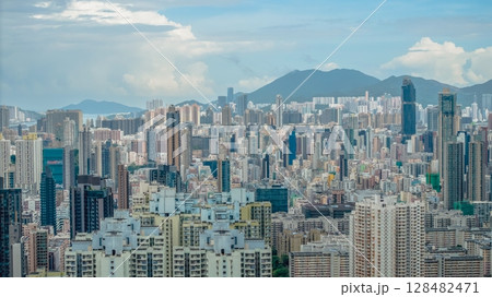 July 12 2025 Cityscape of Kowloon Peninsula, Hong Kong Skyline 128482471