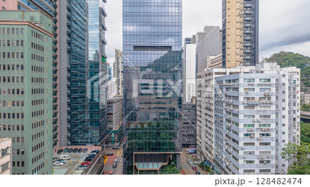 July 12 2025 Modern Cityscape Featuring Tall Glass Buildings and Surrounding Urban Area 128482474