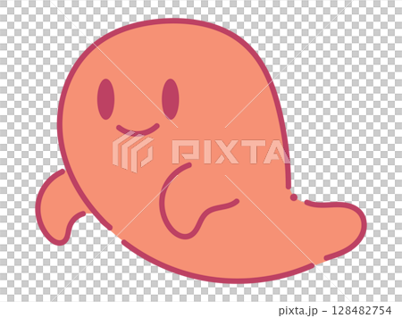 ハロウィン向けポップなおばけ素材 128482754