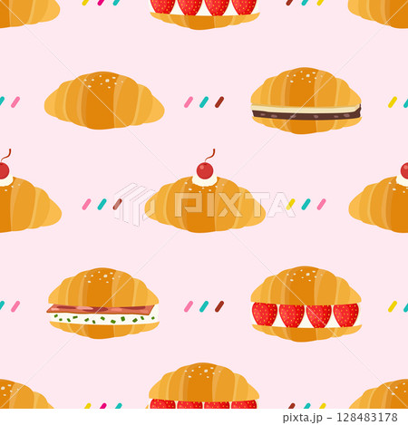 Seamless pattern of variety flavour shio pan Seamless pattern of variety flavour shio pan 128483178