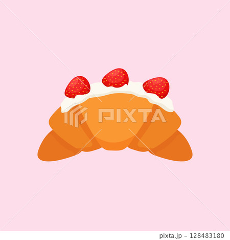 Strawberry cream croissant Strawberry cream croissant 128483180