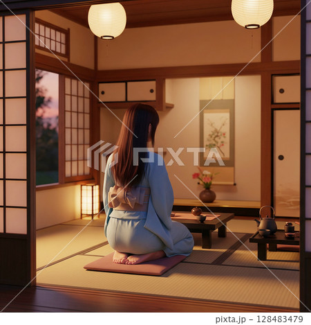 浴衣の女性 128483479