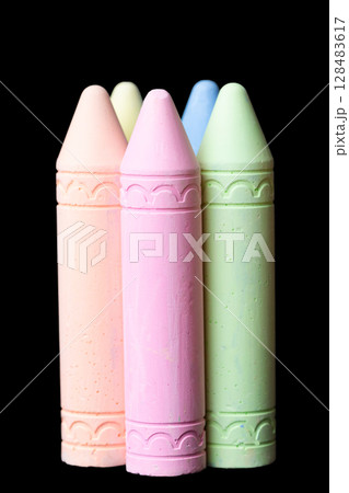 multi-colored crayons 128483617
