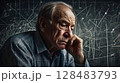 Portrait of an Elderly Man Showing Signs of Burnout   Digital Illustration 128483793