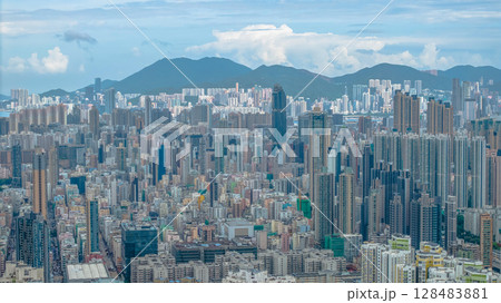 July 12 2025 Cityscape of Kowloon Peninsula, Hong Kong Skyline 128483881