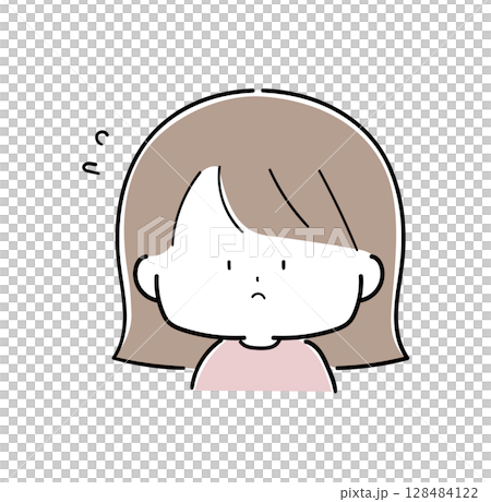 Illustration of a troubled girl 128484122