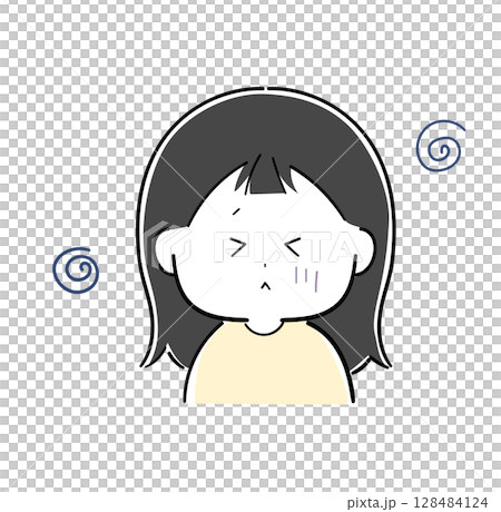 Illustration of a girl feeling unwell 128484124
