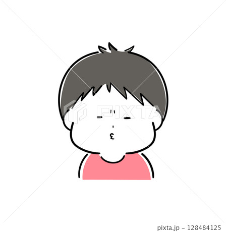 とっても拗ねている子どものイラスト とっても拗ねている子どものイラスト 128484125