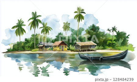 Bartica. Bartica hand drawn watercolor illustration Bartica. Bartica hand drawn watercolor illustration 128484239