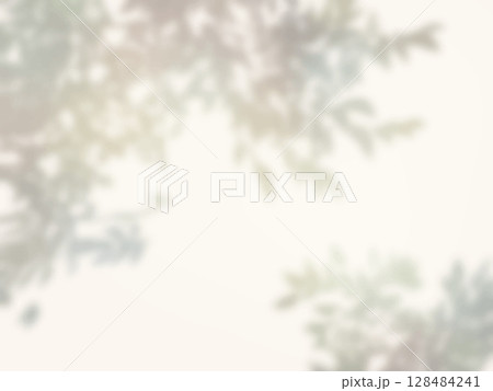 木の影が壁に映るシンプルな背景 128484241