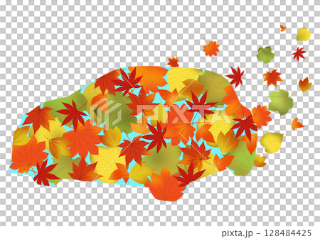 紅葉をモチーフにしたイラスト 128484425