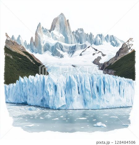 Glacier National Park. Glacier National Park hand drawn watercolor illustration 128484506